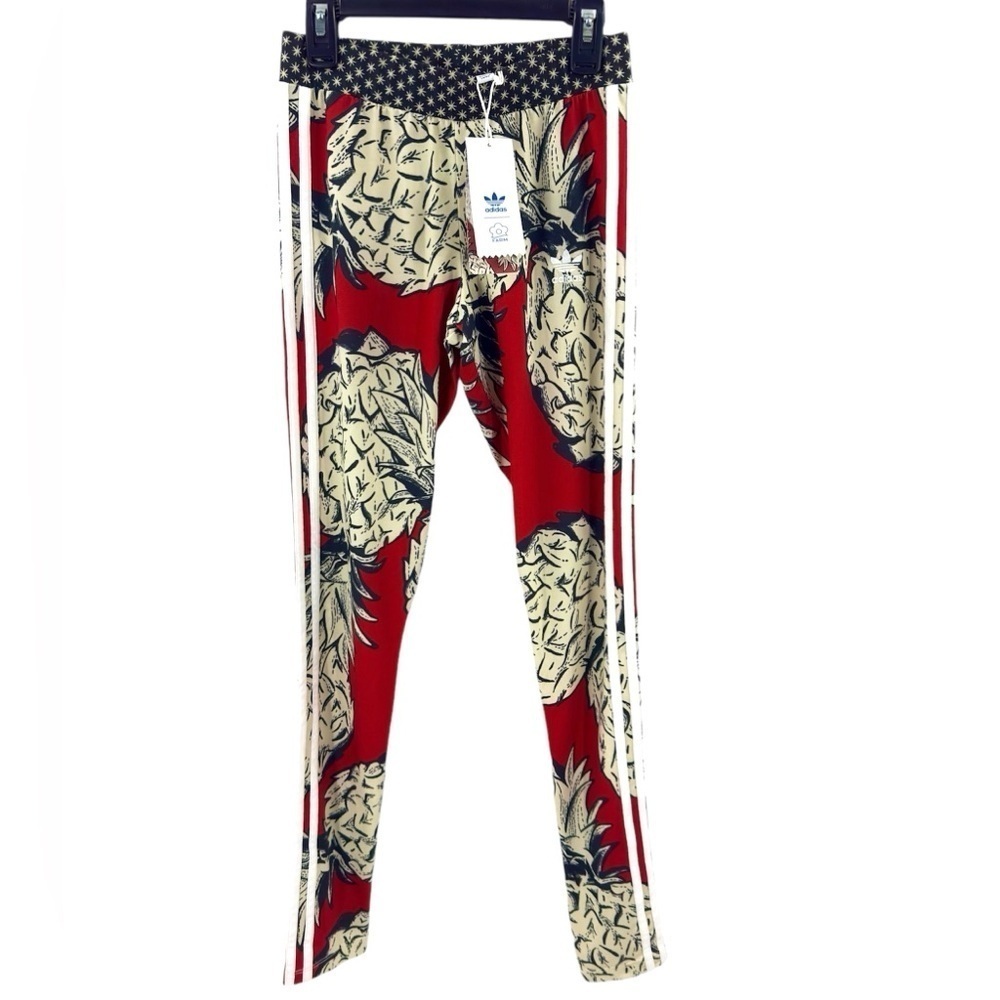 Farm Rio X Adidas Tropical Pineapple Leggings Womens XS Stretch Yoga Pilates Gym - Picture 3 of 14